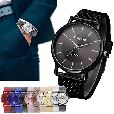 Men's Quartz Steel Stainless And Number Women Wrist Watches Watch Ladies' Alloy • $1.99