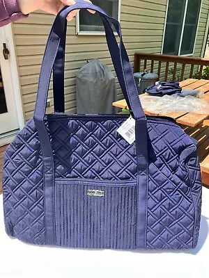 Vera Bradley Large Travel Duffel In Microfiber Classic Navy NWT MSRP$130 • $59.90