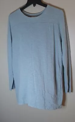 J Jill Size Large Blue Long Sleeve Top Pockets Cotton Lightweight  • $20