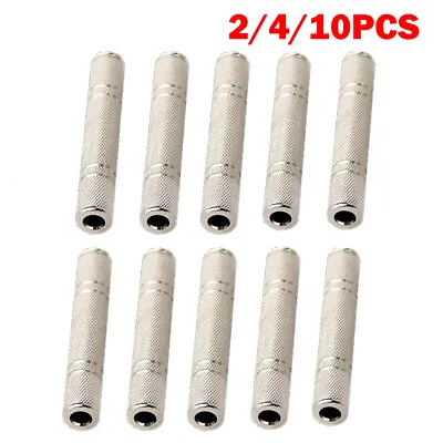 2/4/10x 1/4  6.35mm Connector Stereo Coupler Female To Female Jack Audio Adapter • $8.75