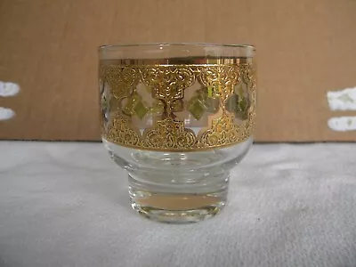 8 Vintage CULVER 24K Gold Valencia Green Diamond Footed Cocktail Glass ... 6 Oz. • $45