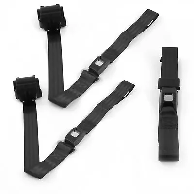 Ford Mustang 1964 - 1966  Standard 2pt Black Retractable Bench Seat Belt Kit - 3 • $149.99