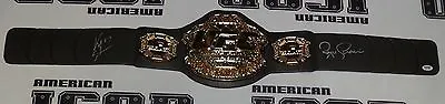 Royce Gracie & Ken Shamrock Signed Toy UFC Championship Belt PSA/DNA COA 1 2 4 5 • $390.63