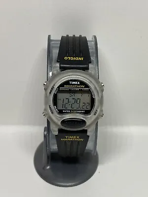 Vintage Timex Women's Marathon Digital Quartz Mid-Size Clear Resin Watch • $24.99