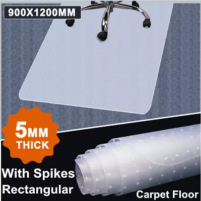 Chair Mat Office PVC Carpet Floor Protectors Home Room Computer Work 120cm×90cm • $27.59