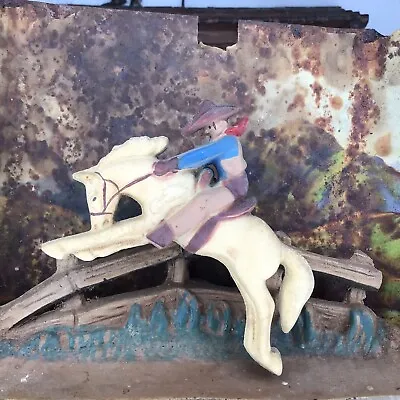 VTG Haddon Animated Clock #20 Ranch’O 1950s Cowboy Rocking Horse Bronco Parts • $75