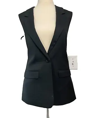 NEW Women's H&M Divided Black Size 8 Sleeveless Long Dressy Stylist Vest • $25