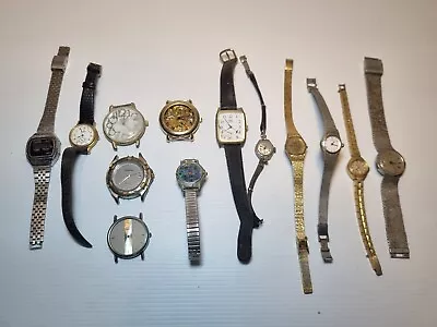 Vintage Lot 13x Assorted Watches For Parts Or Repair Timex Citizen Lorus Read • $22