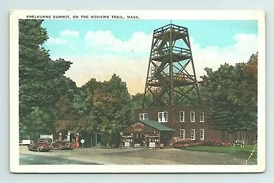 Shelburne Summit Mohawk Trail Gas Pump Car Lookout Massachusetts Mass Postcard • $1