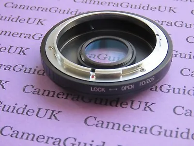 FD-EOS Adapter Ring With Glass Infinity For Canon FD Lens To EOS 5D 6D 7D 1D 77D • £27.15