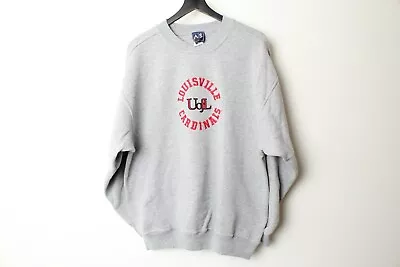 Vintage 90s University Of Louisville Cardinals Embroidered Sweatshirt - XL • $54