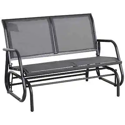 Outsunny 2-Person Outdoor Glider Bench Patio Double Swing Gliding Chair Loveseat • £130.48
