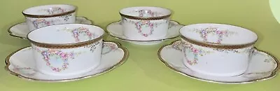 M & Z Austria Floral Reef & Gold Custard Cup & Saucer Circa 1884-1909 • $99