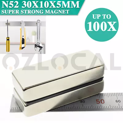 N52 Super Strong Magnet Block Rare Earth Cuboid Neodymium 30×10×5mm DIY Magnets • $8.72