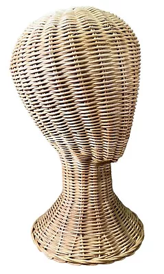 Vintage Hand Made Wicker Mannequin Hat Head 13 Inches Tall • $35.99