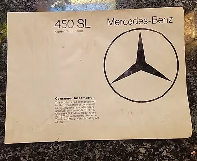 1980 Mercedes Benz 450SL Owner's Manual Supplement 1075841598  • $135