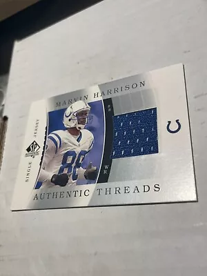 2003 UD SP Authentic Marvin Harrison Authentic Threads Jersey Patch Colts MINT! • $9.99