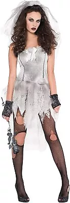 Zombie Bride Womens Fancy Dress Drop Dead Outfit Hen Night Halloween S M L  • £13.89