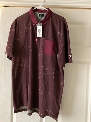 NWT Men Marc Ecko Cut & Sew Polo Shirt Maroon Size XL • $29.99
