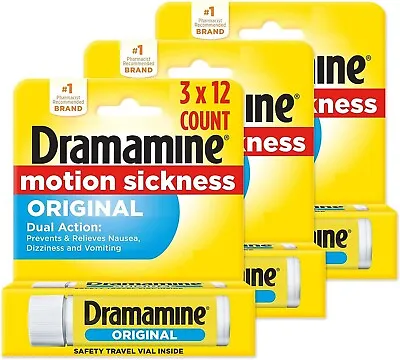 Dramamine Original Formula Motion Sickness Relief | 12 Count | Pack Of 3 Size... • $43.50
