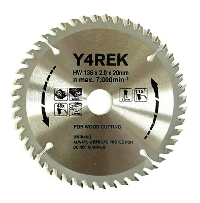 Y4REK 136mm 20mm X 48T Saw Blade For Makita Panasonic Hitachi Dewalt Bosch Hilti • £9.99