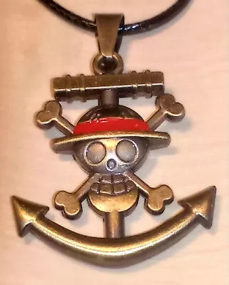 Anime One Piece Necklace - Anchor Pirate Luffy Skull Pendant ~ US Seller • $7.95