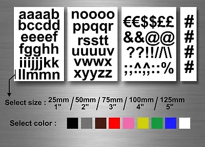 Self Adhesive Stickers Numbered Vinyl Letters Alphabet ABC Lower 1 2 3 4 5'' • $5.23