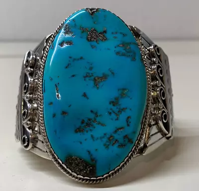 Jonathan Nez Bracelet Turquoise Sterling Silver Navajo • $999.99