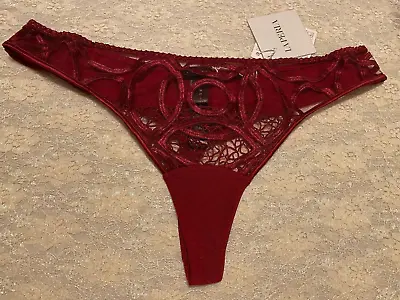 La Perla Circles Collection S Thong Cranberry Red Exquisite Embroidery • $79.99