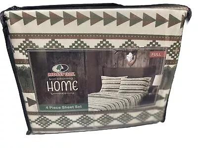 MOSSY OAK Home FULL SIZE 4 Piece Sheet Set  MOOSE BEAR STRIPE New In Pack • $30