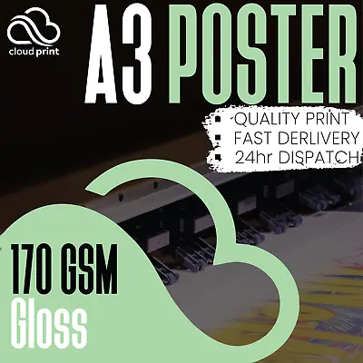 A3 Poster Card 170gsm Posters Cards Custom Picture Poster Printing High Quality • £6.30