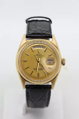 Vintage Rolex 1803 18k Yellow Gold Day/Date Men's Wristwatch • $7500