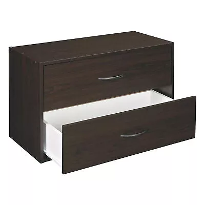 ClosetMaid Stackable 2 Drawer Wooden Horizontal Storage Organizer Espresso • $52.09