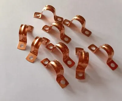 Copper Saddle Clips 15mm Copper Pipe Bracket Pipe Fixing Wall Clip Pack Of 10 • £3.99