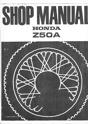 68-74 Honda Z50A Z50 Mini Trail 50 K0 K1 K2 K3 K4 K5 Service Manual COMB BOUND • $15