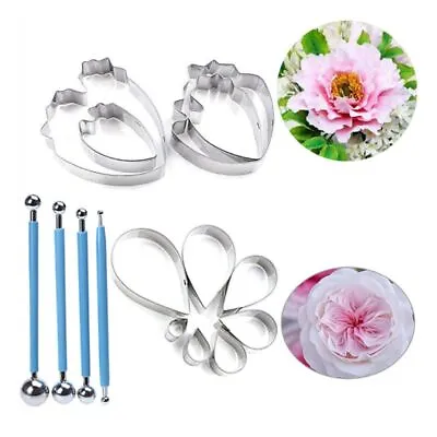 7 Pcs Rose Petal Cutter And 4 Pcs Herbaceous Peony Cutter 4 Pcs Metal • £12.62