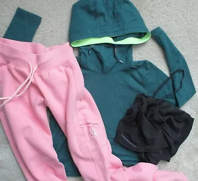 3 Lot Lululemon Womens 6 Reflective Run Shorts Sweatpants S Under Armour Hoodie • $29.99