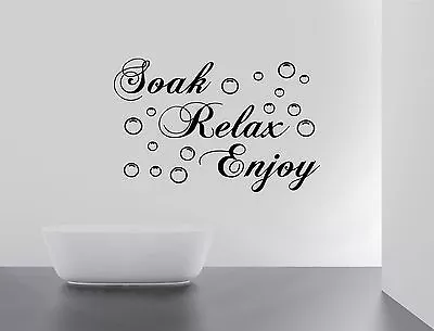 £4.99 • Buy BATHROOM Sticker Decal Soak Relax Enjoy Quote Wall Art Removable DIY