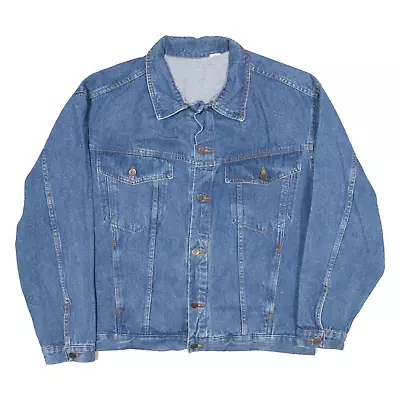 Vintage WEST STORY Mens Denim Jacket Blue 90s XL • £34.99