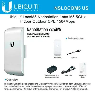 Ubiquiti NanoStation Loco M5   • $96.32