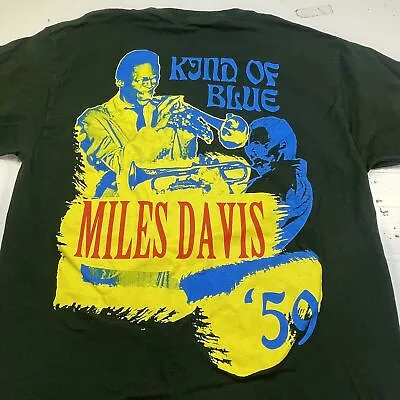 MILES DAVIS KIND OF BLUE '59 TEE T SHIRT Mens S Green Jazz Trumpet • $19.99