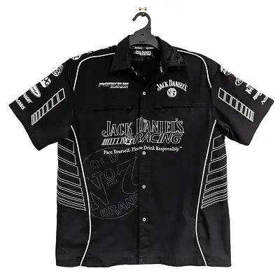 Jack Daniels Racing Shirt Perkins 2006 Mens Size M- Button Up Collar Black • $30