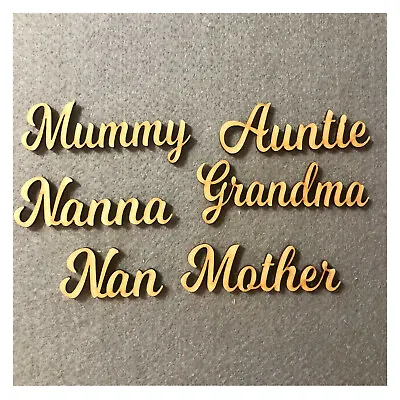 Wooden Script Words - Craft Names - Mum Mummy Mother Mam Mother Scrapbook   • £2.99