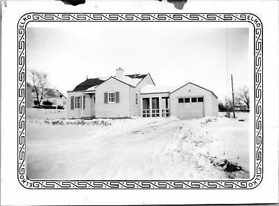 1940s Winter Snow Farm House Landscape S Dakota Black & White Vtg Elko Photo • $7.96