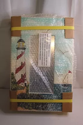 New In Box Small Hanging Cabinet With Lighthouse And Beach Painted Scene  • $49.99