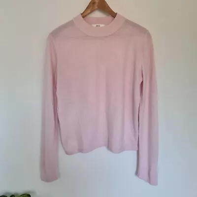 Marks & Spencer Women Knit Jumper Size 8 Pink Long Sleeve Round Neck Pullover • $25