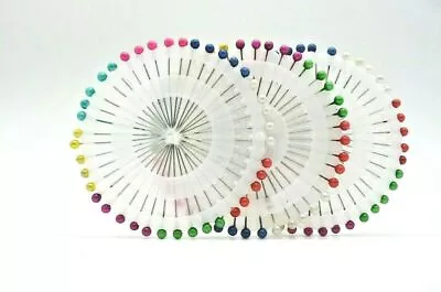 Hijab Scarf Pearl Pins Safety Pin Wheel Craft Tailor Sewing Hat Multi Use DIY • £2.79