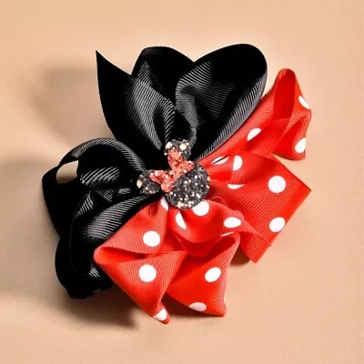 Wholesale Lot Of 16 Minnie Mouse Themed Hair Bows With Glitter Emblem • $39.99