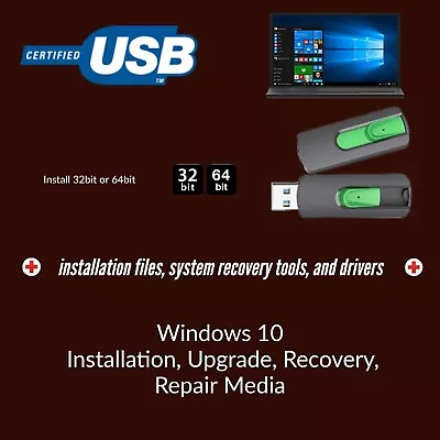 32GB USB Stick Recovery Reinstall Windows Bootable Installer Upgrade *14 • $24.99