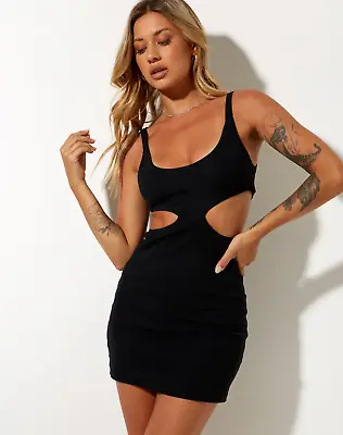 MOTEL ROCKS Han Dress In Rib Black (MR109) • $24.01